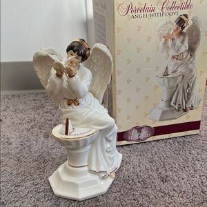 Classic Treasures Porcelain Angel with Dove Figurine